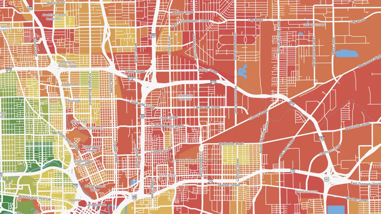 Kashmere Gardens, Houston, TX Map of Assault Rates
