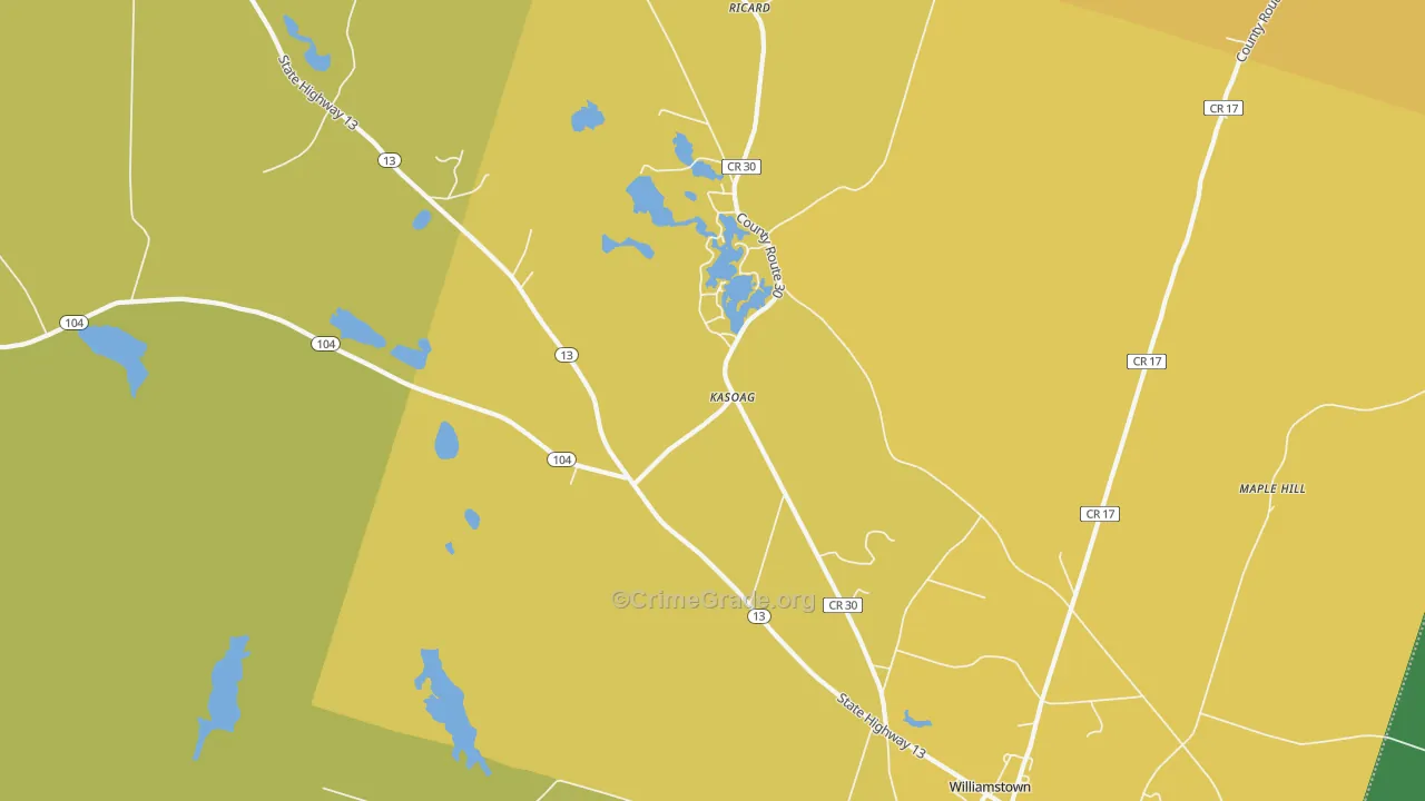 Kasoag, NY Map of Assault Rates