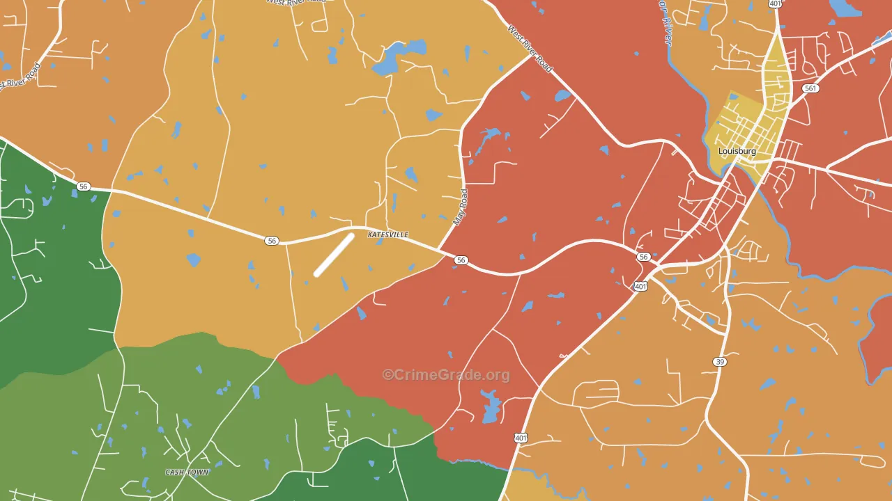Katesville, NC Map of Assault Rates