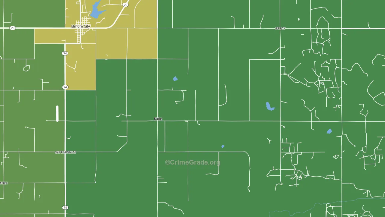 Katie, OK Map of Assault Rates