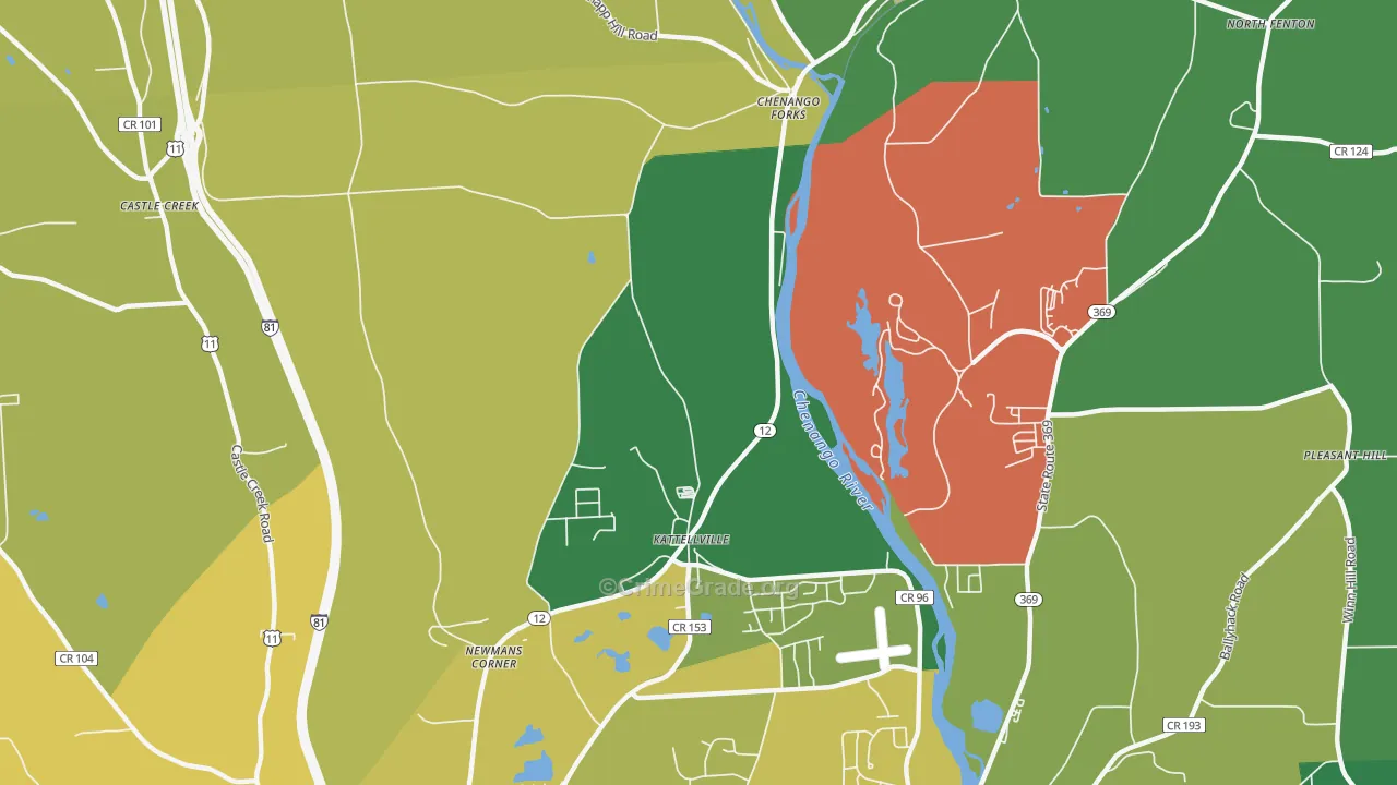 Kattelville, NY Map of Assault Rates