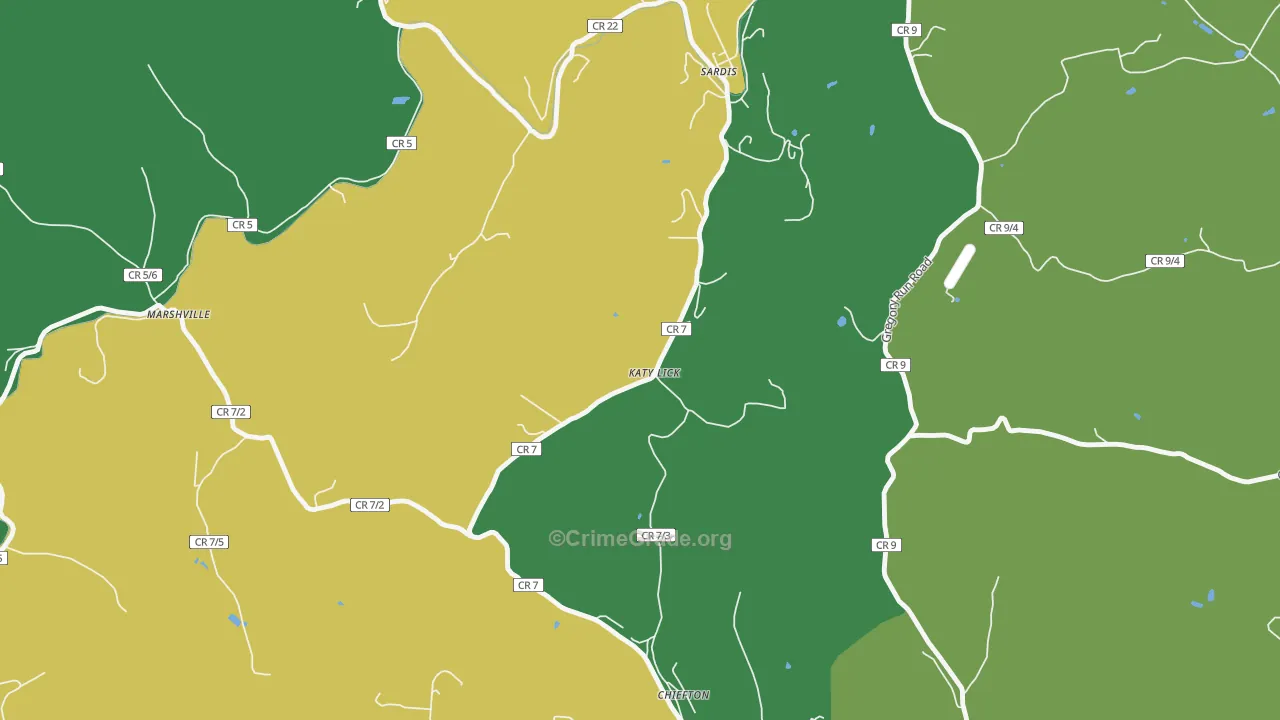 Katy Lick, WV Map of Assault Rates