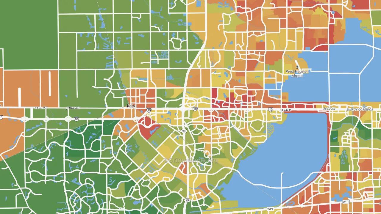 Katy, TX Map of Assault Rates