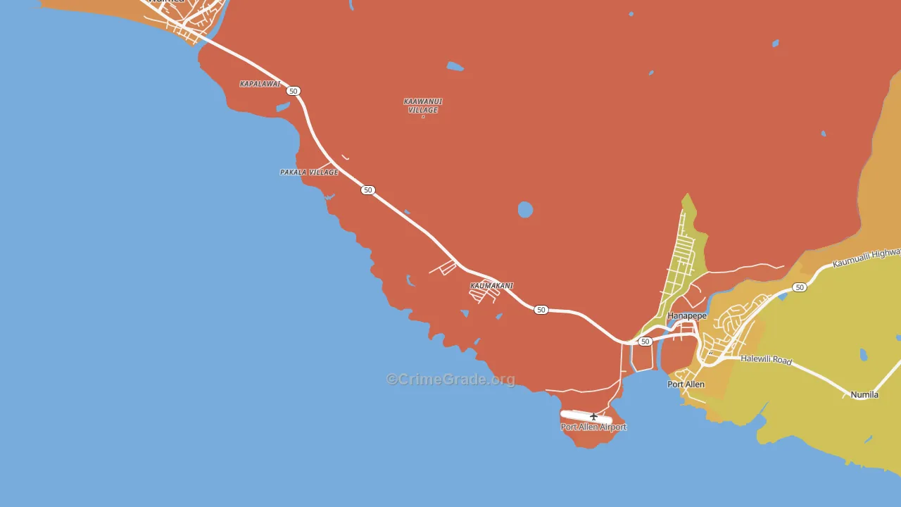 Kaumakani, HI Map of Assault Rates
