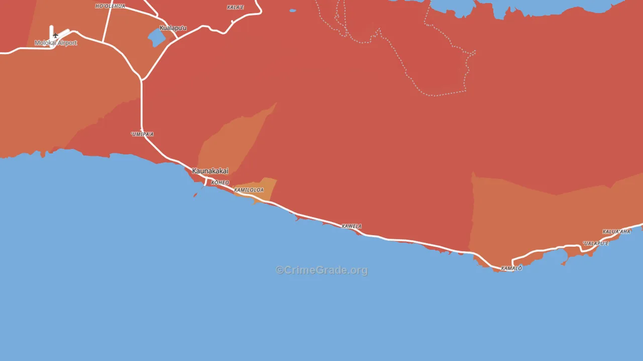 Kaunakakai, HI Map of Assault Rates
