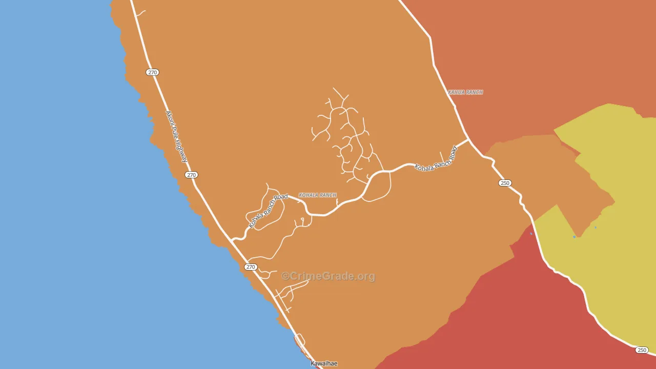 Kawaihae, HI Map of Assault Rates
