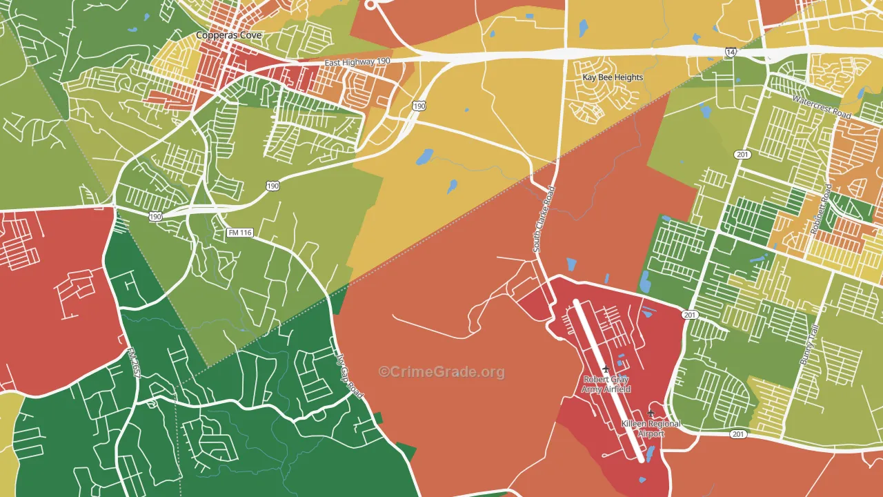 Kay Bee Heights, TX Map of Assault Rates