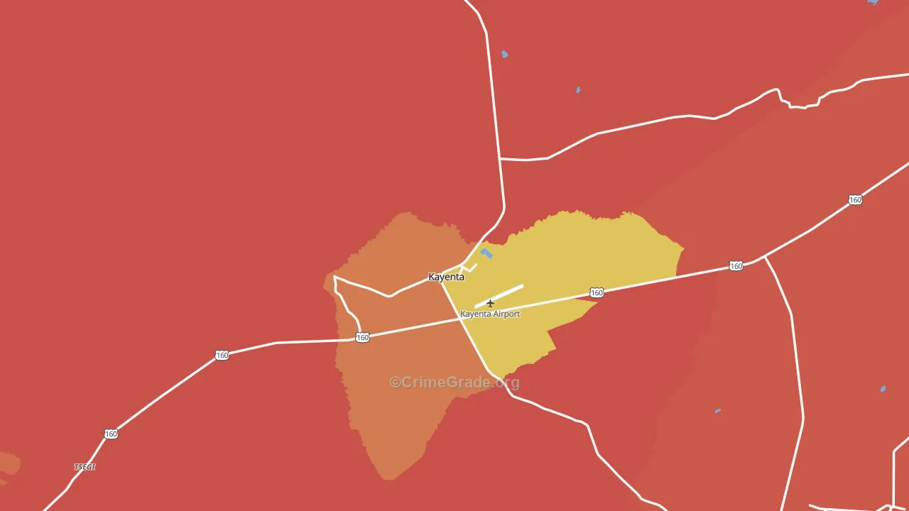 Kayenta, AZ Map of Assault Rates