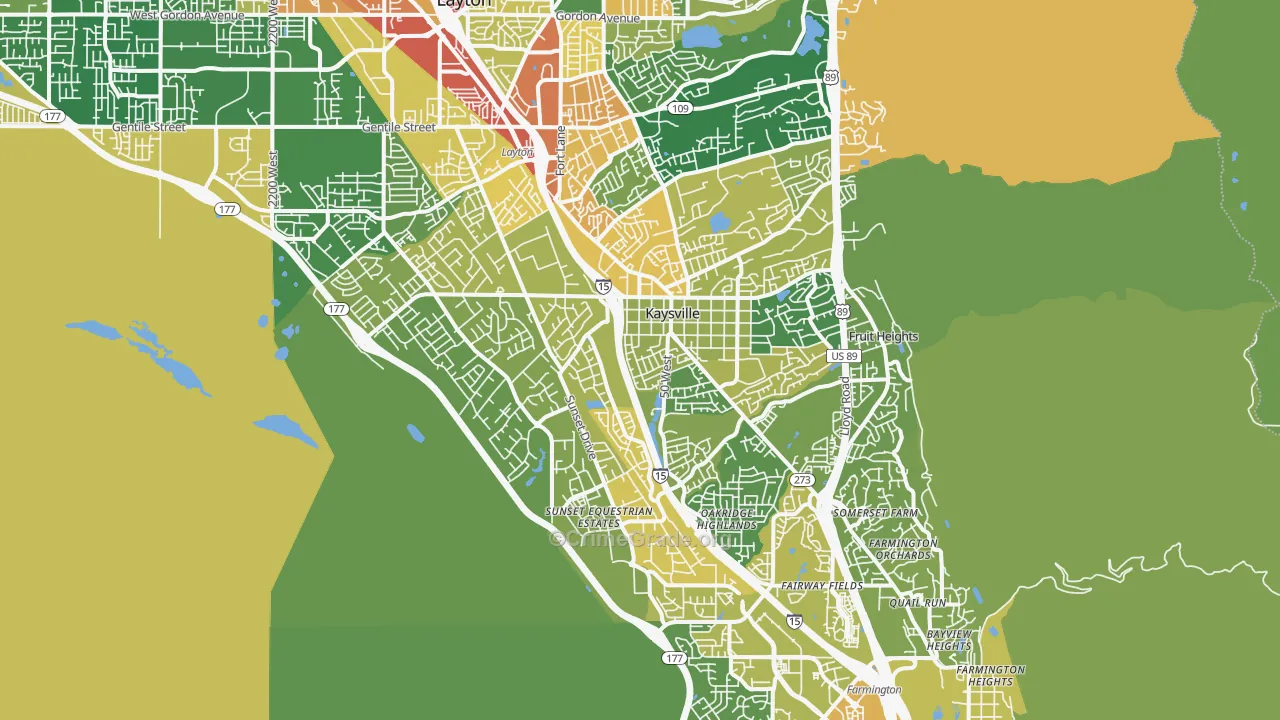 Kaysville, UT Map of Assault Rates