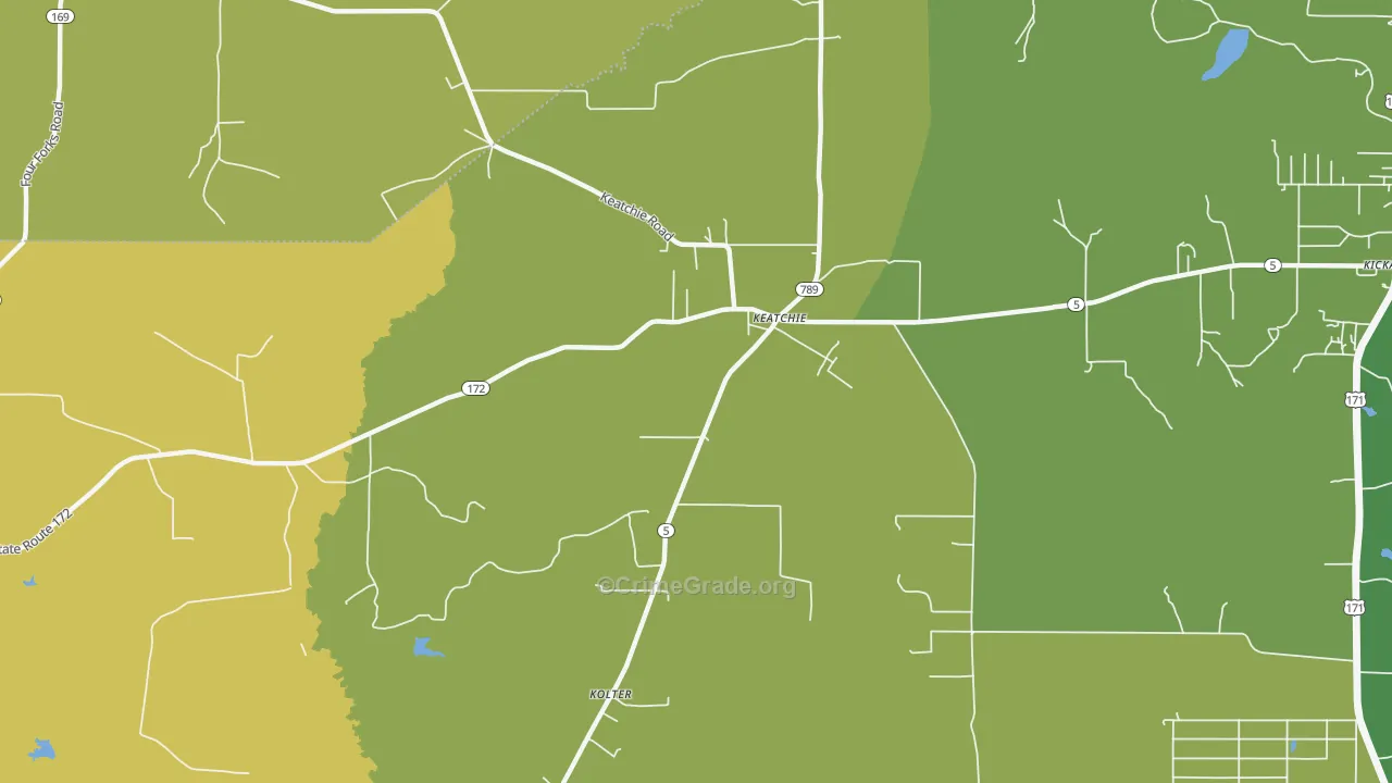 Keachi, LA Map of Assault Rates