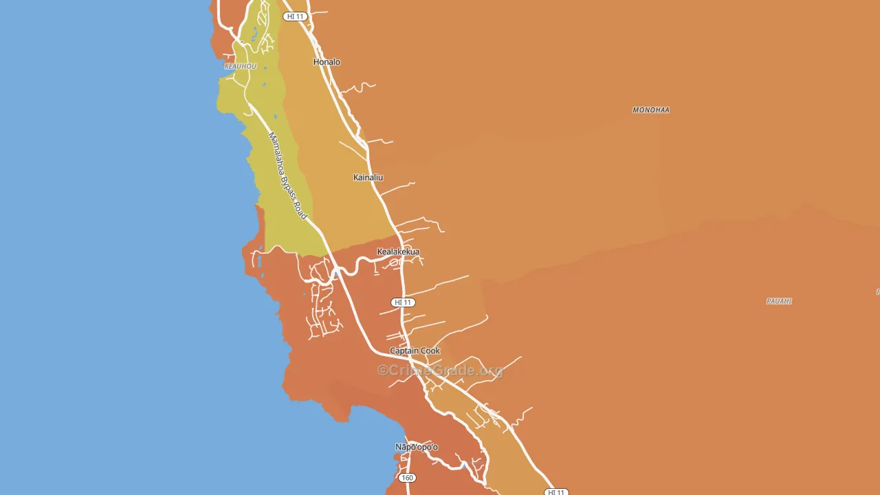 Kealakekua, HI Map of Assault Rates