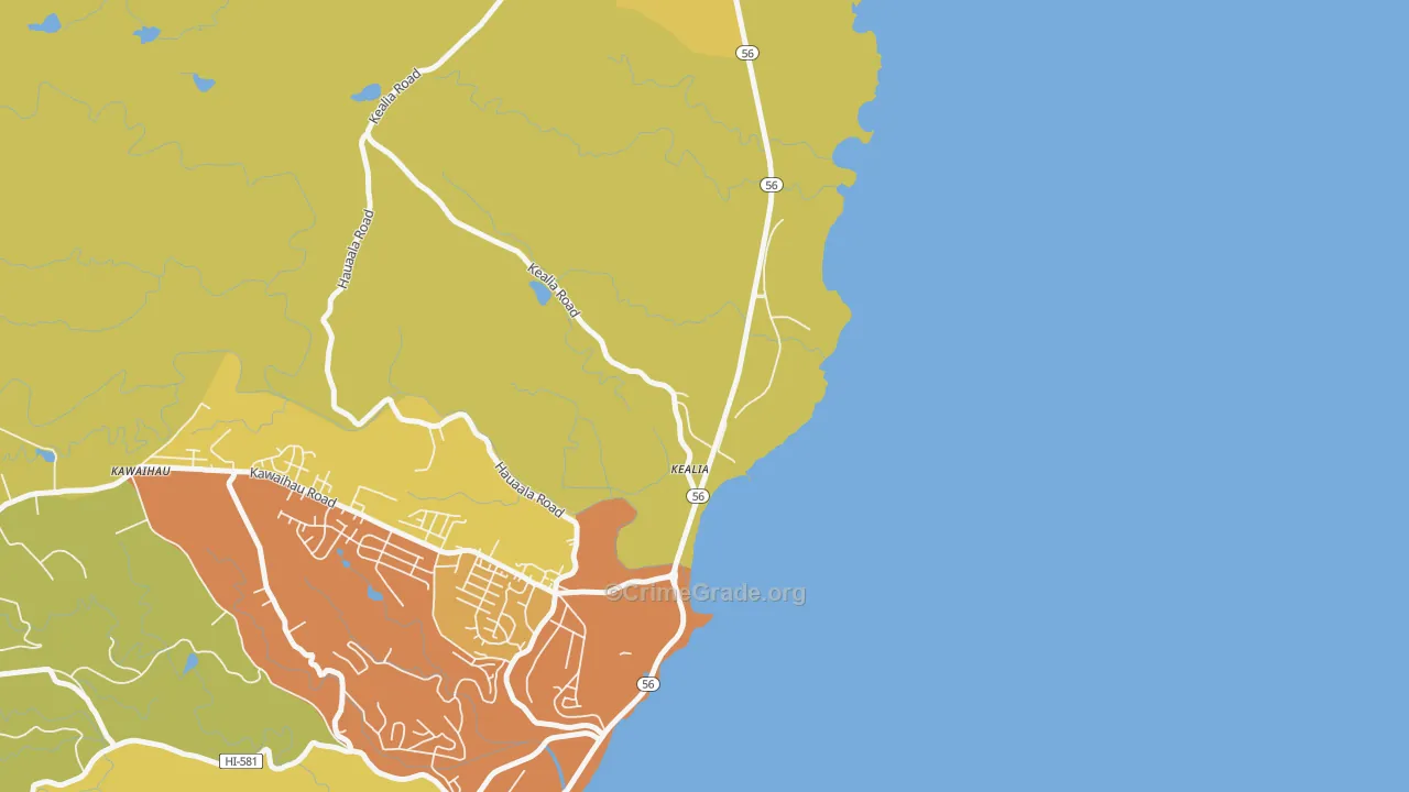 Kealia, HI Map of Assault Rates
