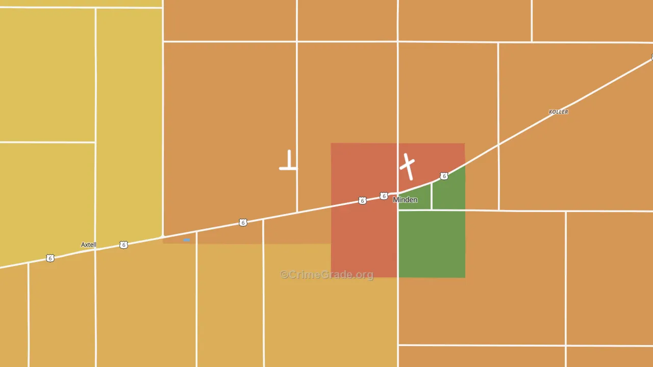 Kearney County, NE Map of Assault Rates