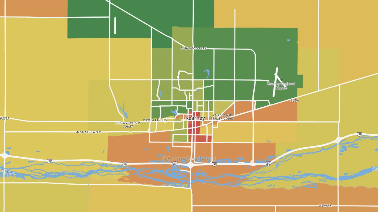 Kearney, NE Map of Assault Rates