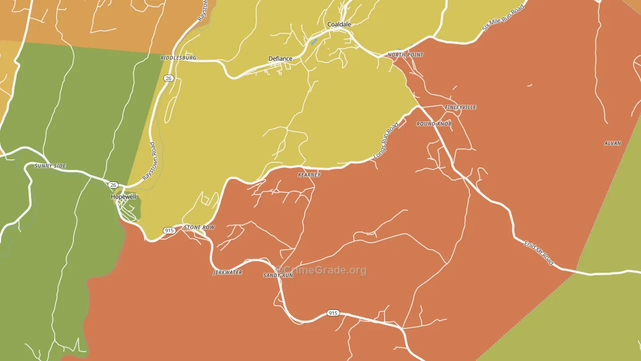 Kearney, PA Map of Assault Rates