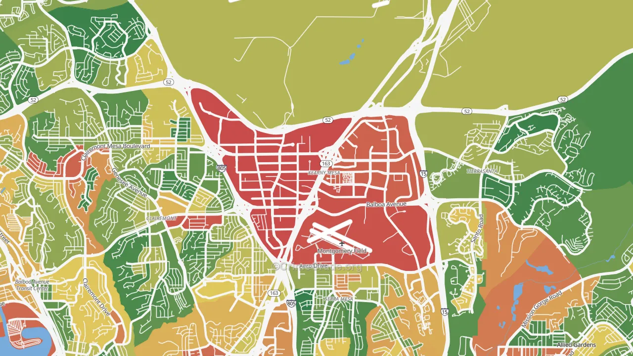 Kearny Mesa, San Diego, CA Map of Assault Rates