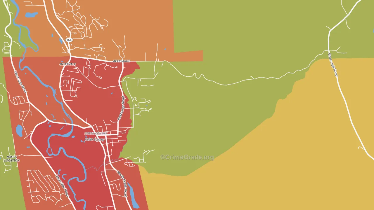 Kearsarge, NH Map of Assault Rates