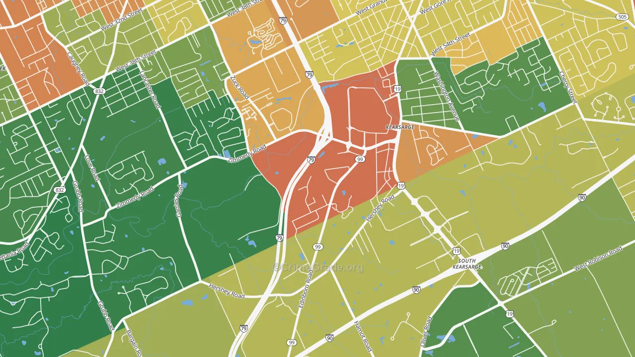 Kearsarge, PA Map of Assault Rates