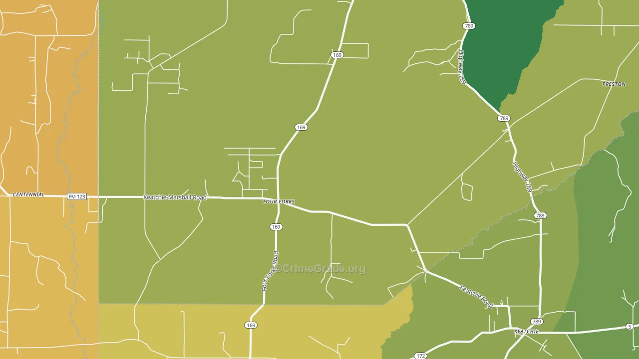 Keatchie, LA Map of Assault Rates