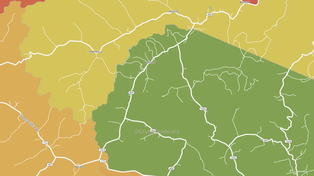 Keaton, KY Map of Assault Rates