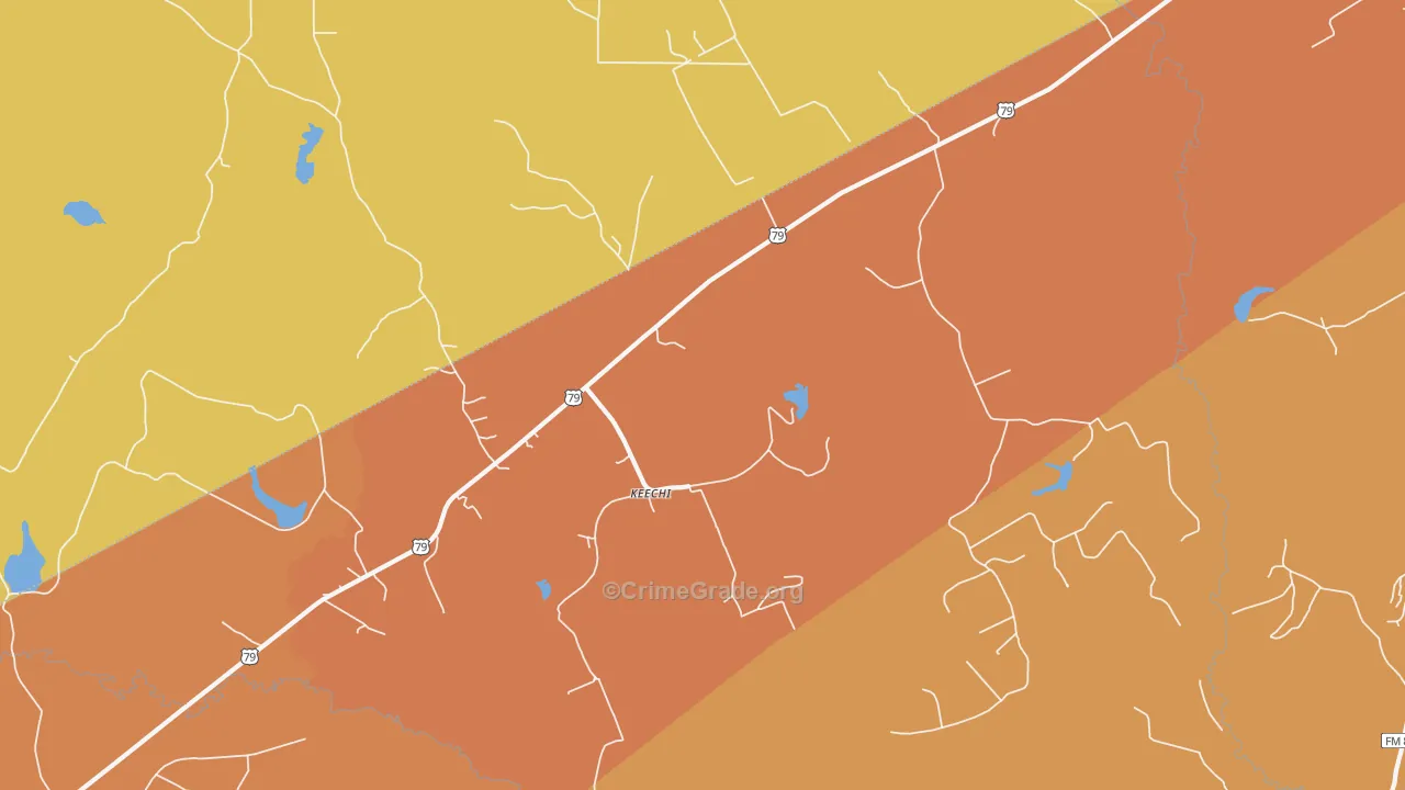Keechi, TX Map of Assault Rates