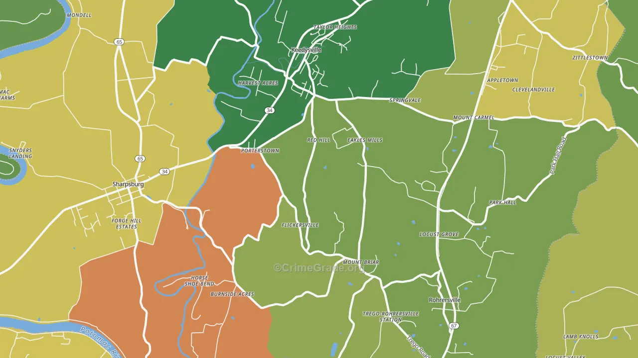Keedysville, MD Map of Assault Rates
