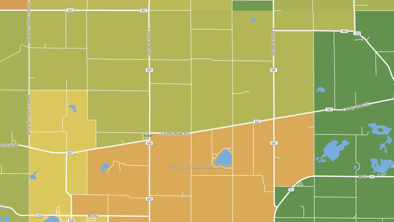 Keeler, MI Map of Assault Rates