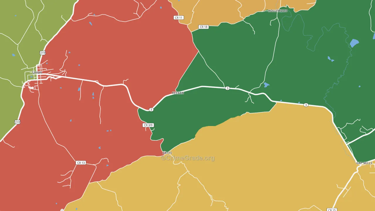 Keenan, WV Map of Assault Rates