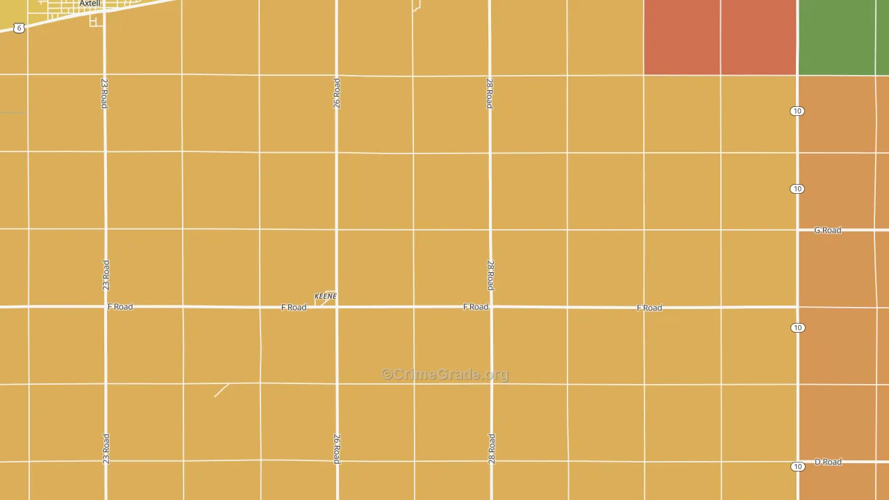 Keene, NE Map of Assault Rates
