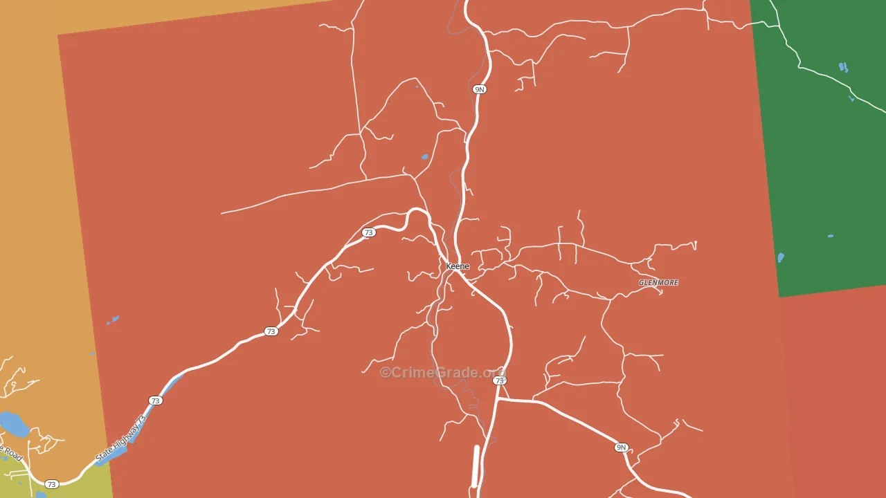 Keene, NY Map of Assault Rates