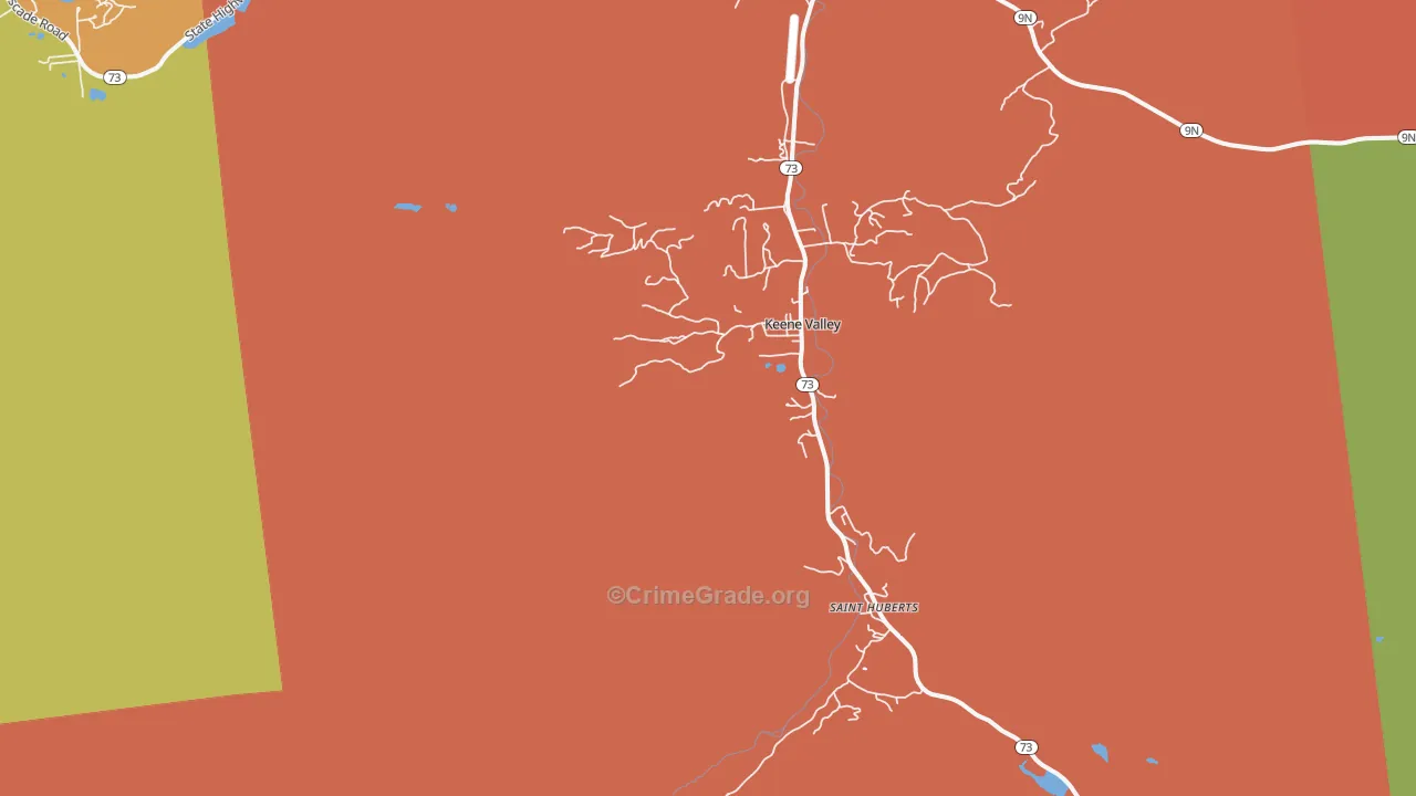 Keene Valley, NY Map of Assault Rates