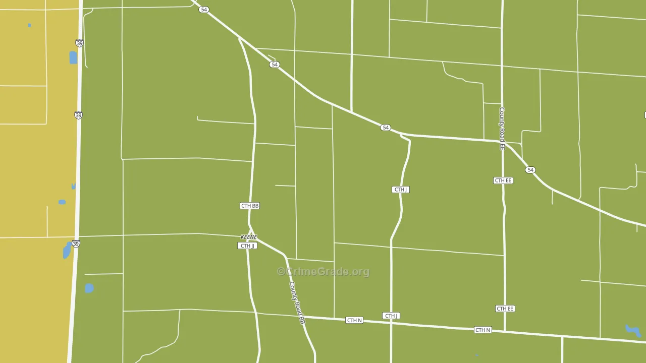 Keene, WI Map of Assault Rates