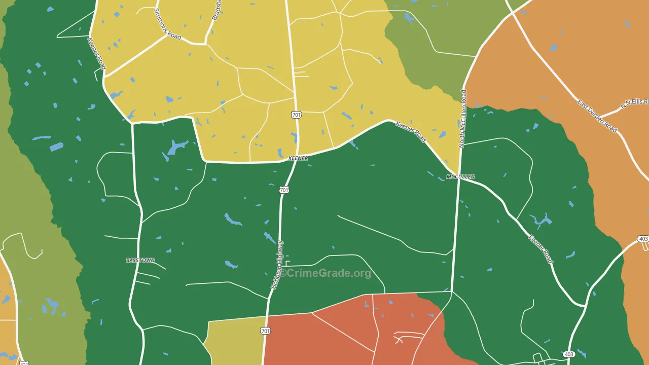 Keener, NC Map of Assault Rates