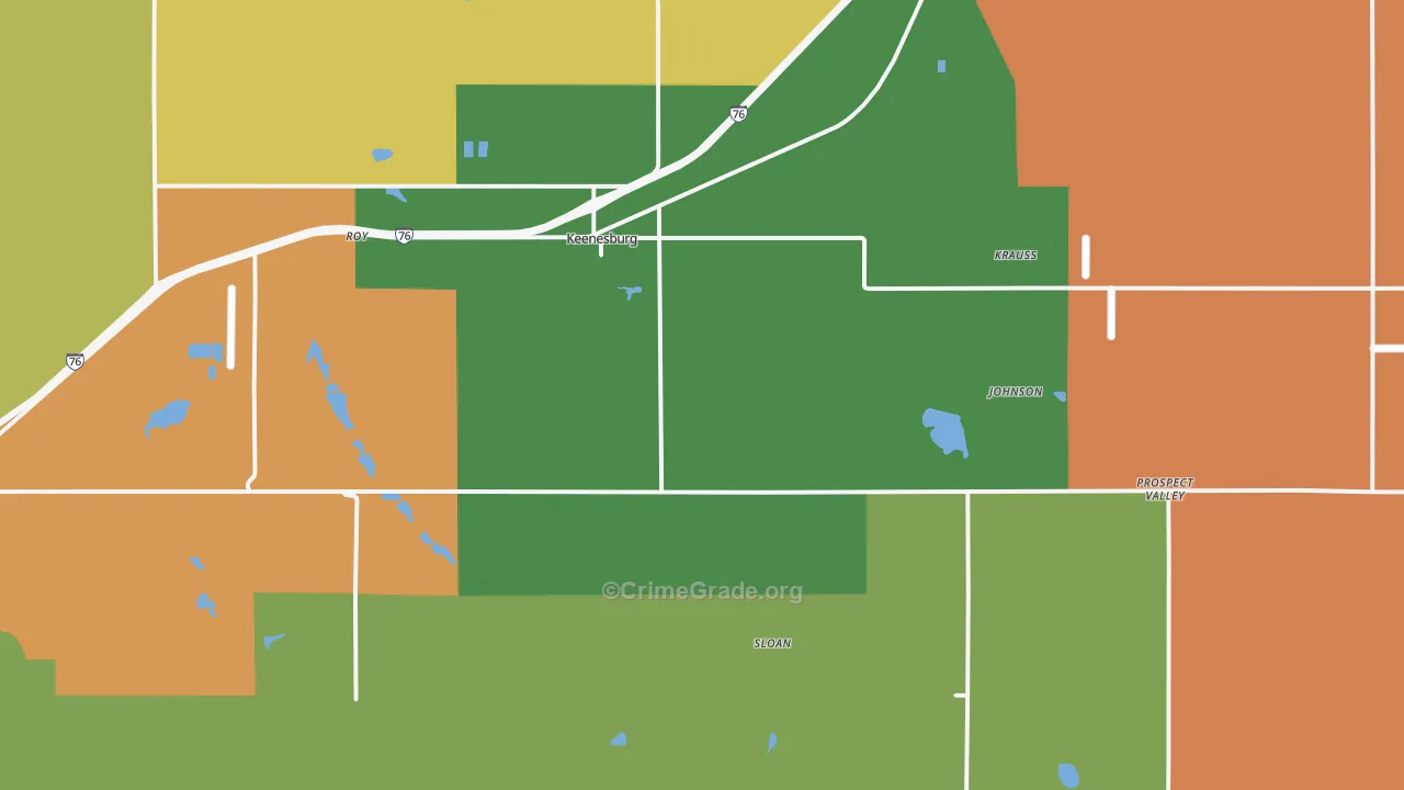 Keenesburg, CO Map of Assault Rates