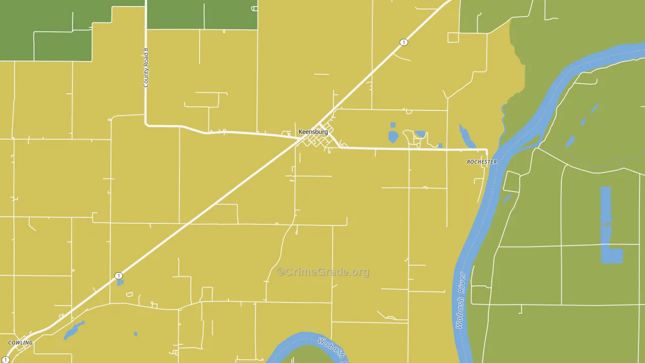 Keensburg, IL Map of Assault Rates