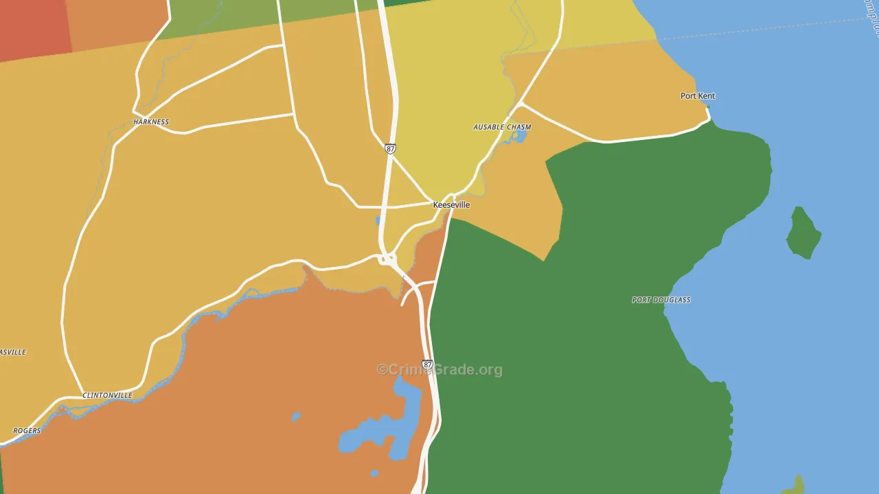 Keeseville, NY Map of Assault Rates