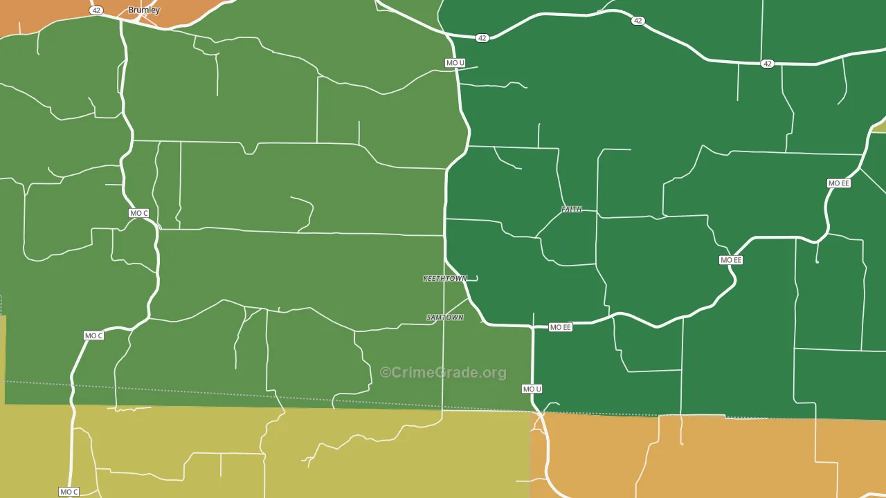 Keethtown, MO Map of Assault Rates