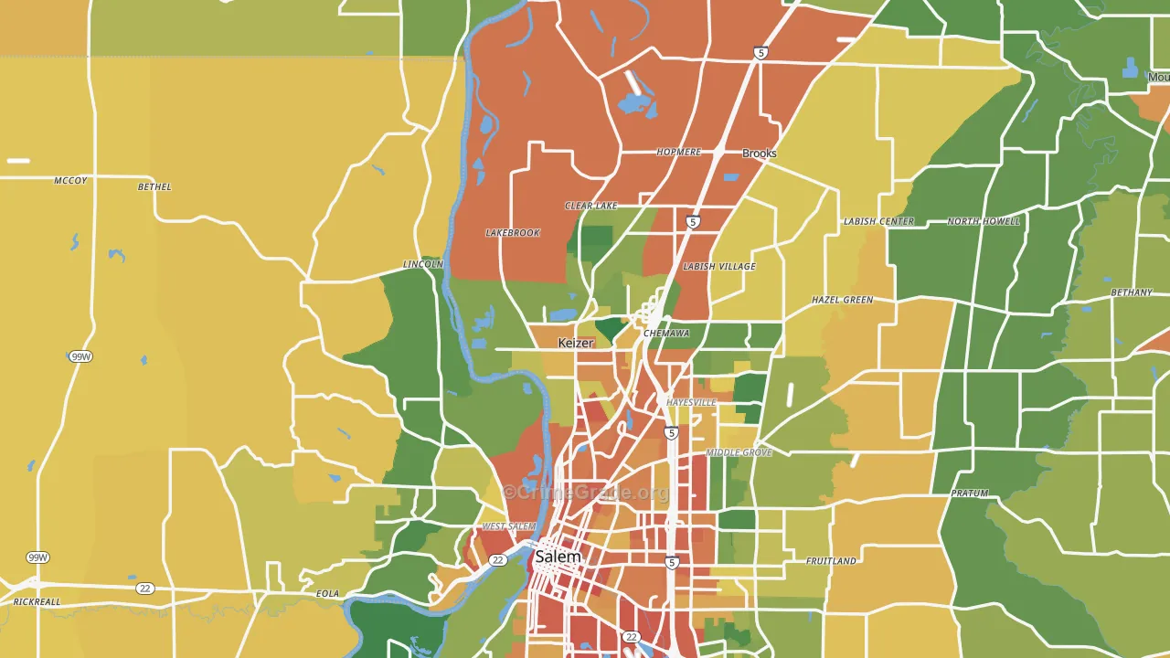 Keizer, OR Map of Assault Rates
