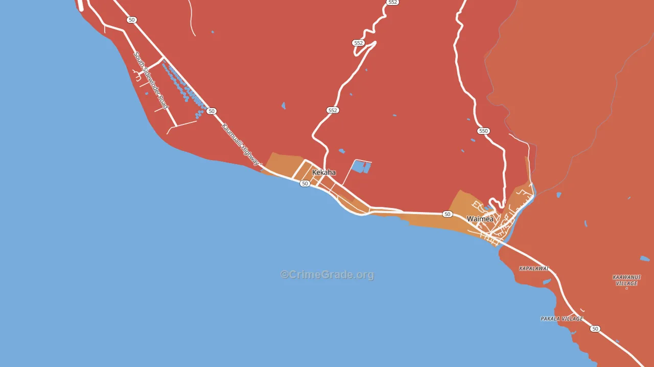 Kekaha, HI Map of Assault Rates