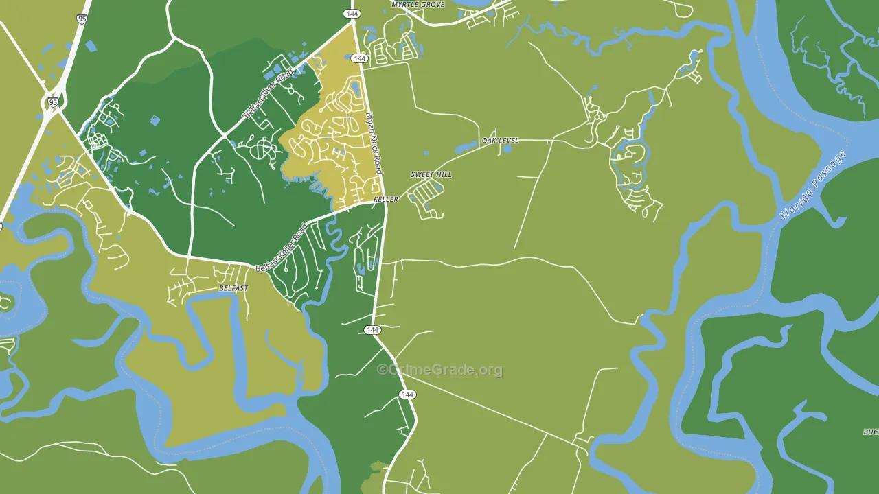 Keller, GA Map of Assault Rates