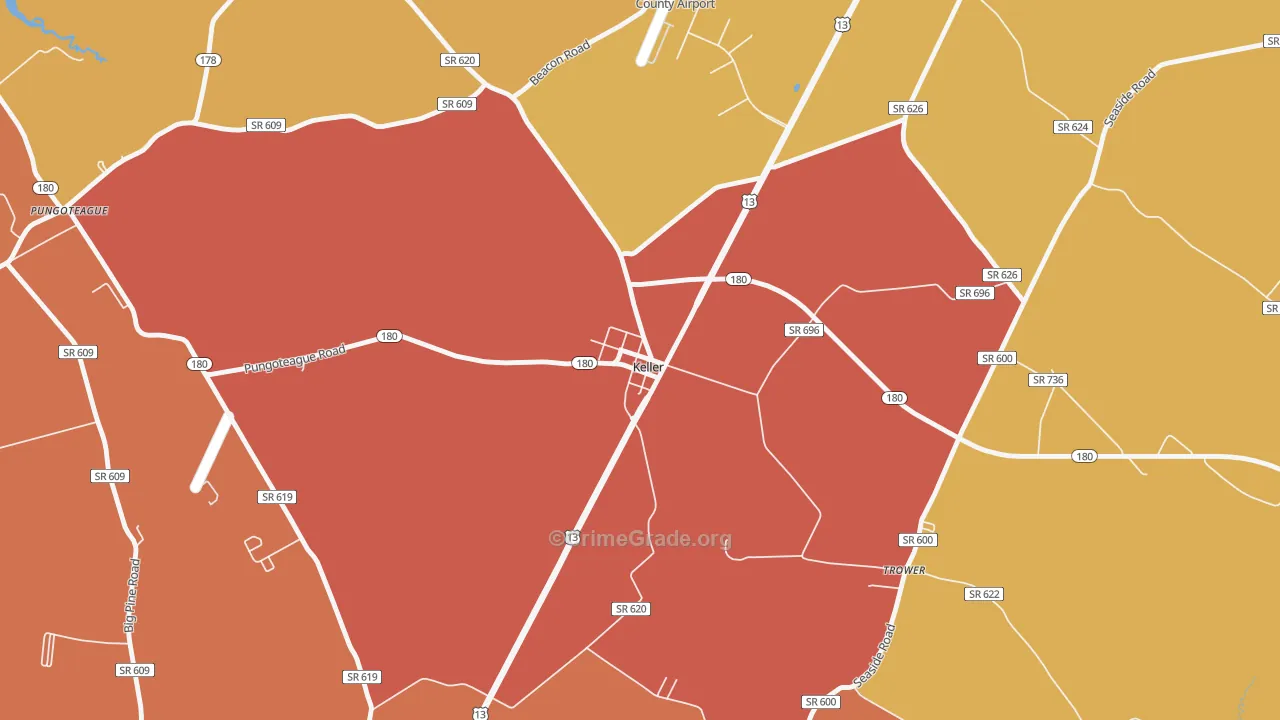 Keller, VA Map of Assault Rates