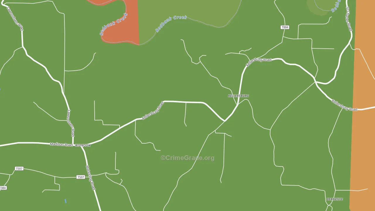 Kellersburg, PA Map of Assault Rates