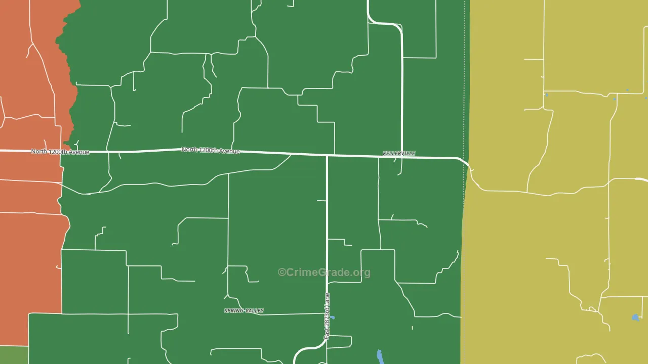 Kellerville, IL Map of Assault Rates
