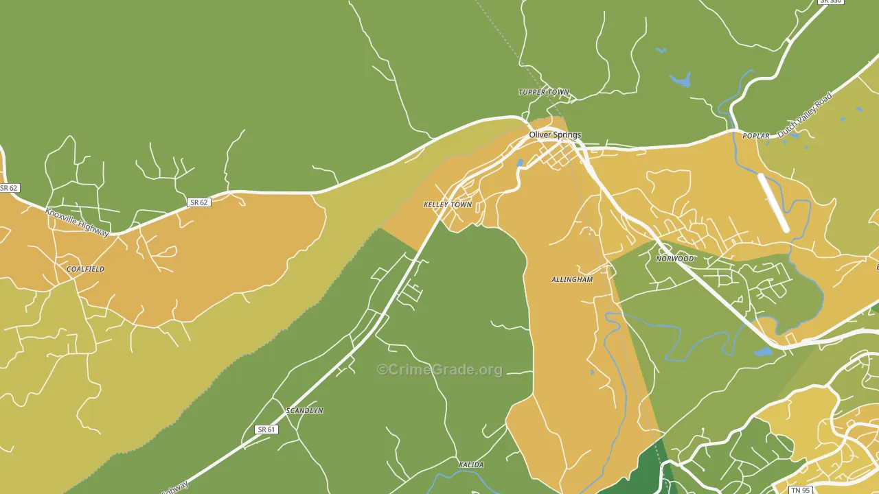 Kelley Town, TN Map of Assault Rates
