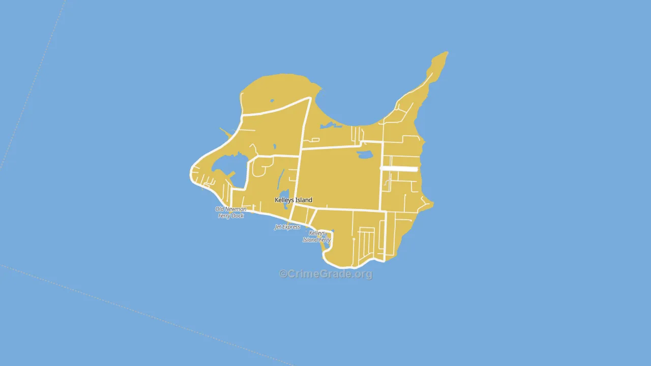 Kelleys Island, OH Map of Assault Rates