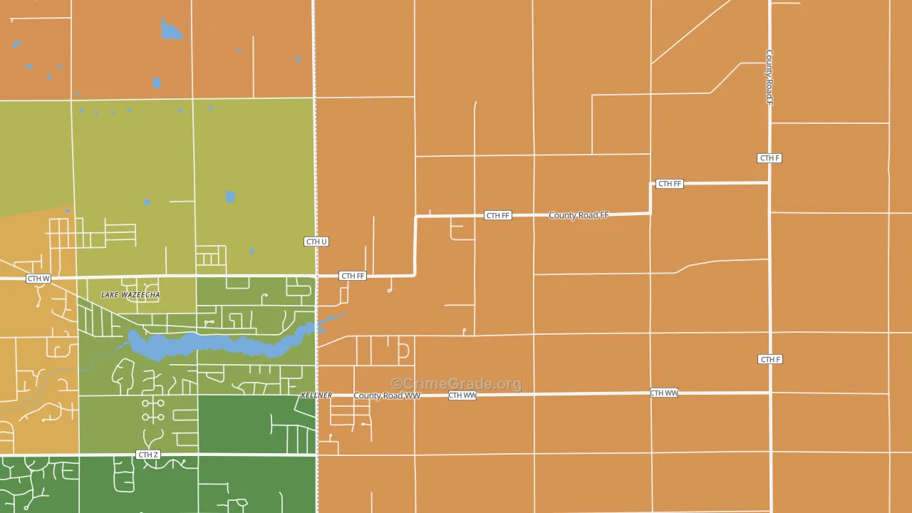 Kellner, WI Map of Assault Rates