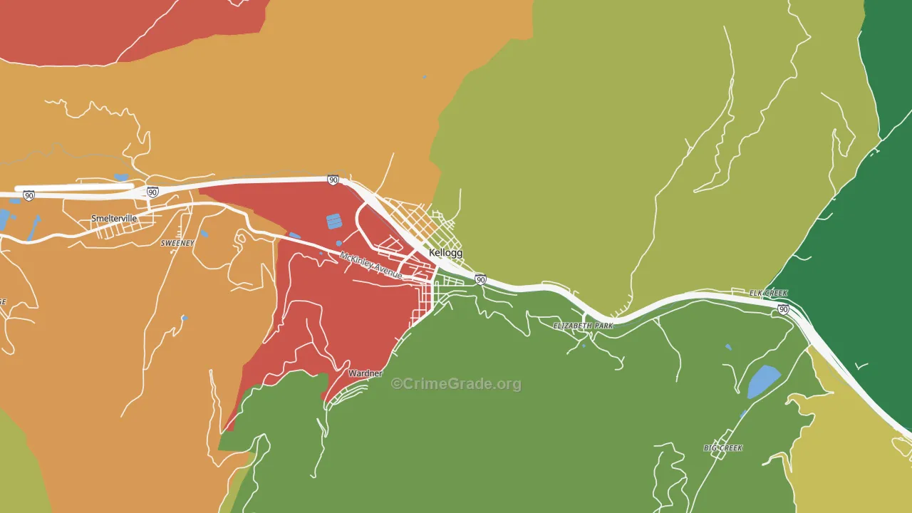 Kellogg, ID Map of Assault Rates