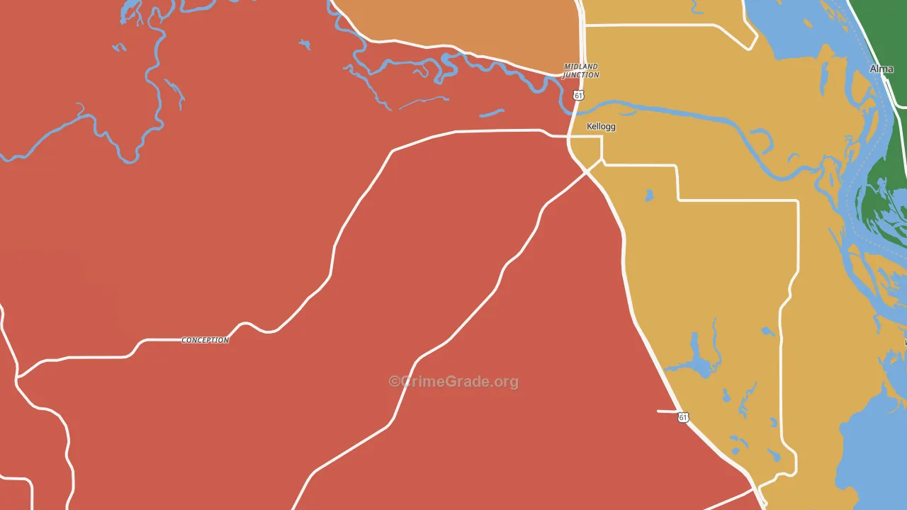 Kellogg, MN Map of Assault Rates