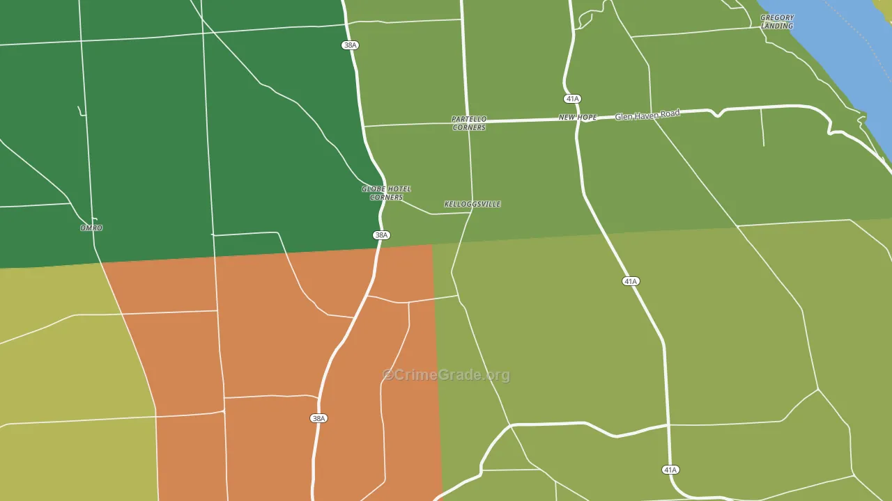 Kelloggsville, NY Map of Assault Rates
