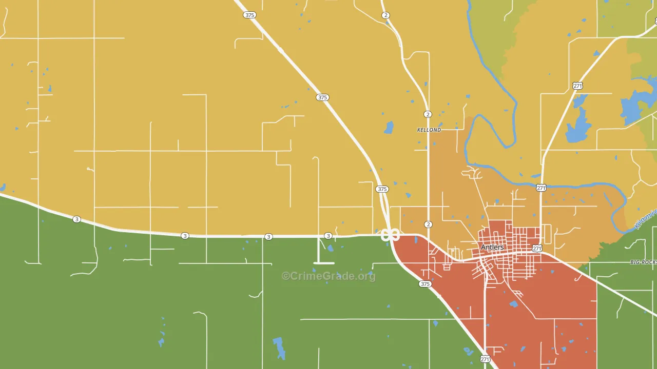 Kellond, OK Map of Assault Rates